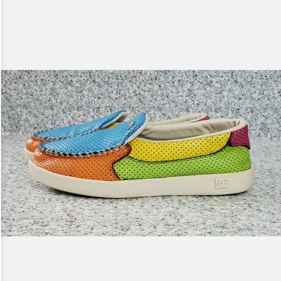 DC Shoes Villian XLE 302857 Mens US Sz 6/ Womens US Sz 7 Colorblock Loafer - Picture 2 of 9